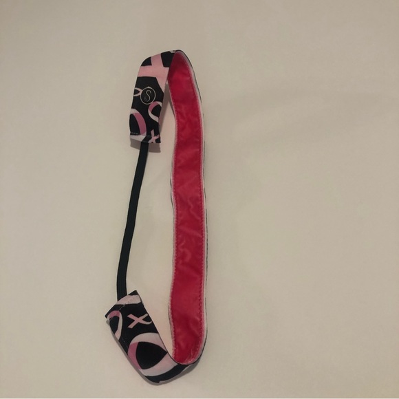 3/$15 New Sweaty Bands Headband Breast Cancer Awareness Black & Pink 1 inch - Picture 7 of 8